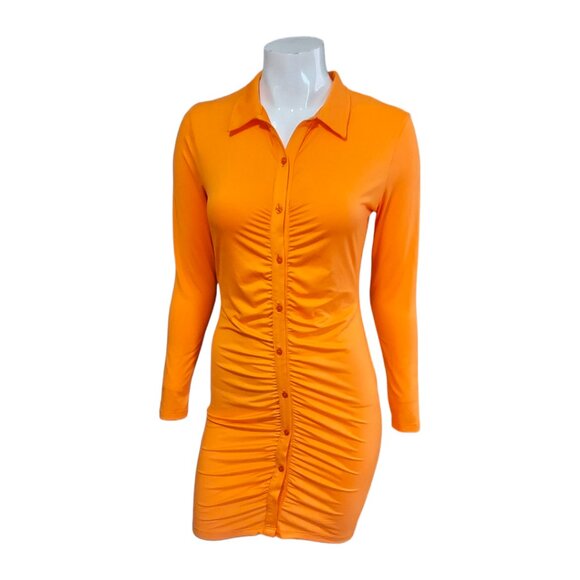 The FIX Ruched Shirt Dress - Picture 1 of 3